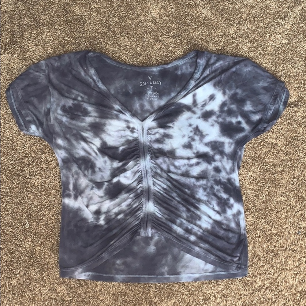 Soft and Sexy scrunched cropped shirt.